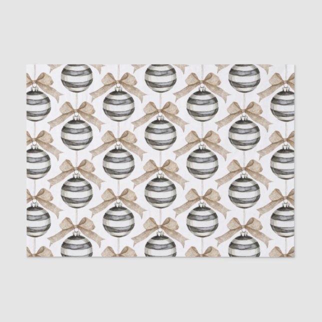 Papel De Seda Arco de ornamento Black White Stripes (Frente )