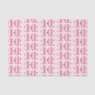 Papel De Seda Arco de vidro rosa com padrão central de gemstone
