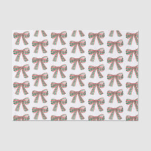 Papel De Seda Arco de Xadrez de Natal com Aquarela