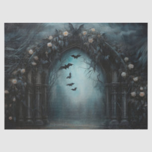 Papel De Seda Arco Gótico Assustador de Halloween com Morcegos p