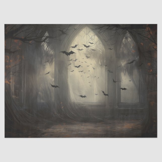 Papel De Seda Arco Gótico de Halloween Assustador com Decoupage  (Frente )