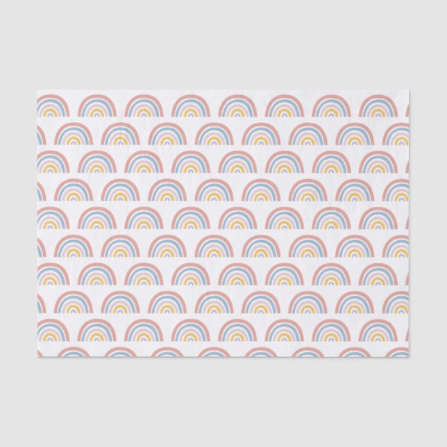 Papel De Seda Arco-íris Aquarela Boho Chic (Frente )