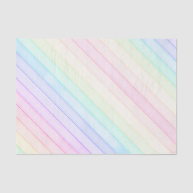 Papel De Seda Arco-Íris Arco-Íris Tecido com Stripe de Pastel (Frente )