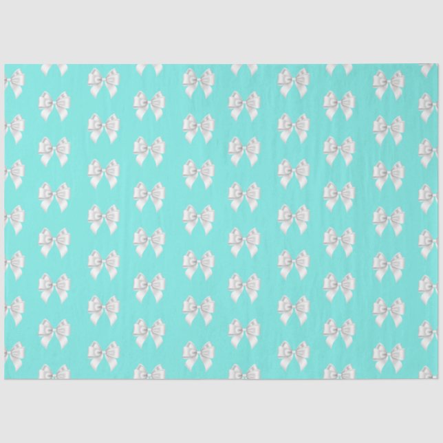 Papel De Seda Arco-íris Azul Aqua Azul Tiffany Tema Arco Branco (Frente )