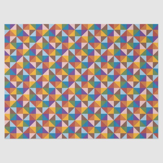 Papel De Seda Arco-íris, Castanho, Rosa e Azul (Frente )