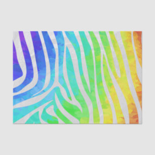 Papel De Seda Arco-íris da zebra e impressão branco