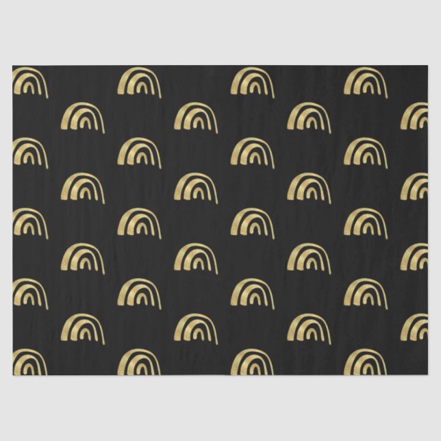 Papel De Seda Arco-íris dourado e preto  (Frente )