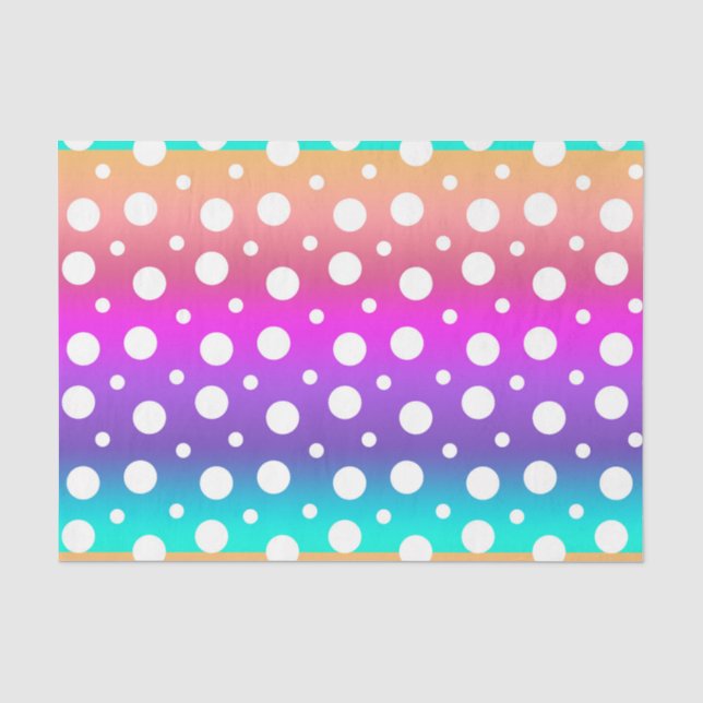 Papel De Seda Arco-íris e Pontos Brancos (Design 17 Série Roxa) (Frente )