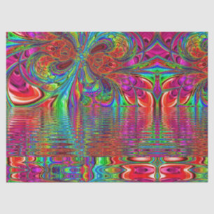 Papel De Seda Arco-Íris Fantasia Paisagem Mosaica Vidro Mantido