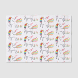 Papel De Seda Arco-íris Unicórnio Aniversário Nome Personalizado