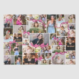 Papel De Seda Arco Rosa Girly 12 Fotos Repetidas Em Uma Colagem