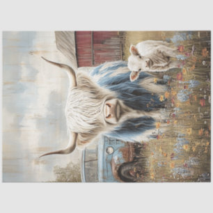 Papel De Seda Arco Vermelho do Campo de Vaca do Terreno Superior