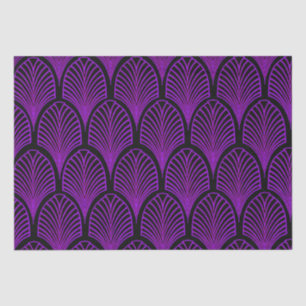 Papel De Seda Arcos de Deco Roxo e Arte Negra Elegantes