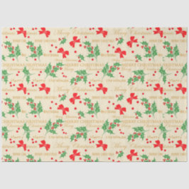 Papel De Seda Arcos de Natal e Holly