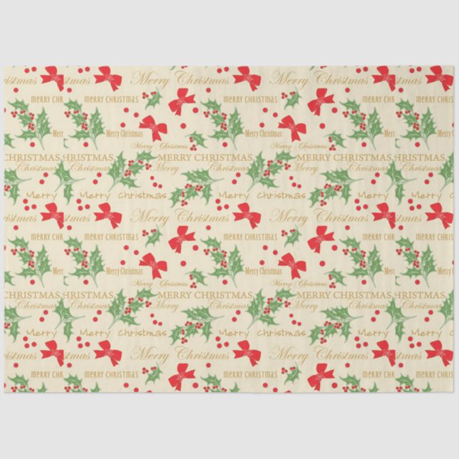 Papel De Seda Arcos de Natal e Holly (Frente )