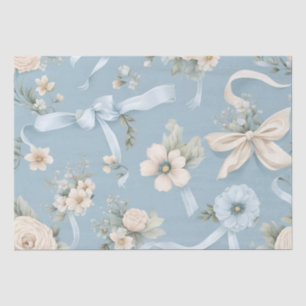 Papel De Seda Arcos e folhas azuis e brancas claras