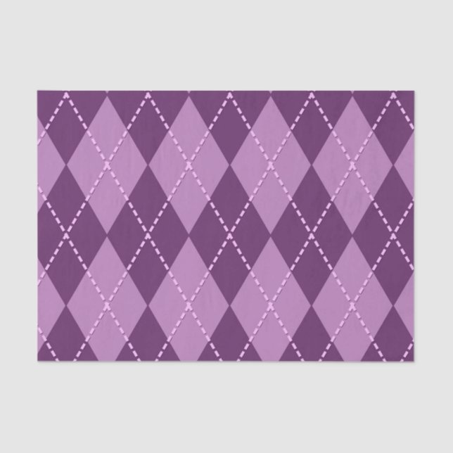 Papel De Seda Argyle púrpura (Design 13 da série Roxo) (Frente )