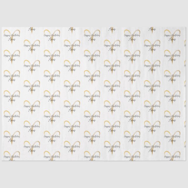 Papel De Seda Aries Birthday Wrap (Frente )