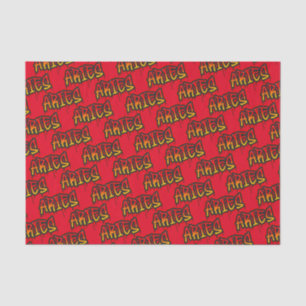 Papel De Seda ARIES Zodiac Fire Sinal Red Drivers Art Party