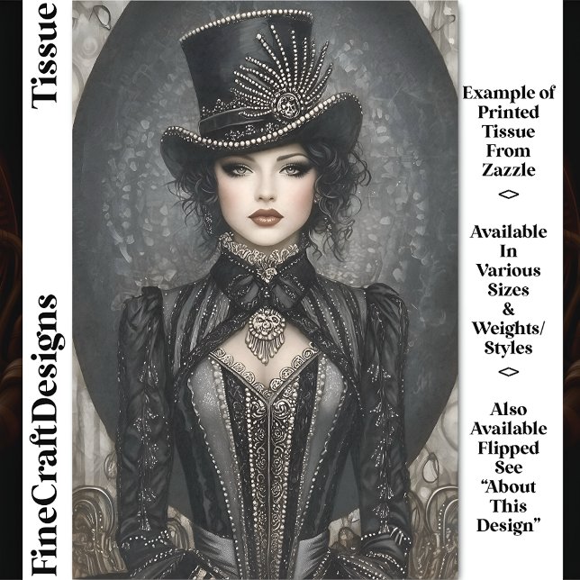 Papel De Seda Aro Decoupage Dark Steampunk Lady Ringmaster DN7R (Criador carregado)