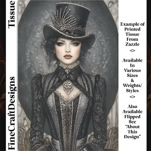Papel De Seda Aro Decoupage DN7L Dama do Steampunk Sombrio