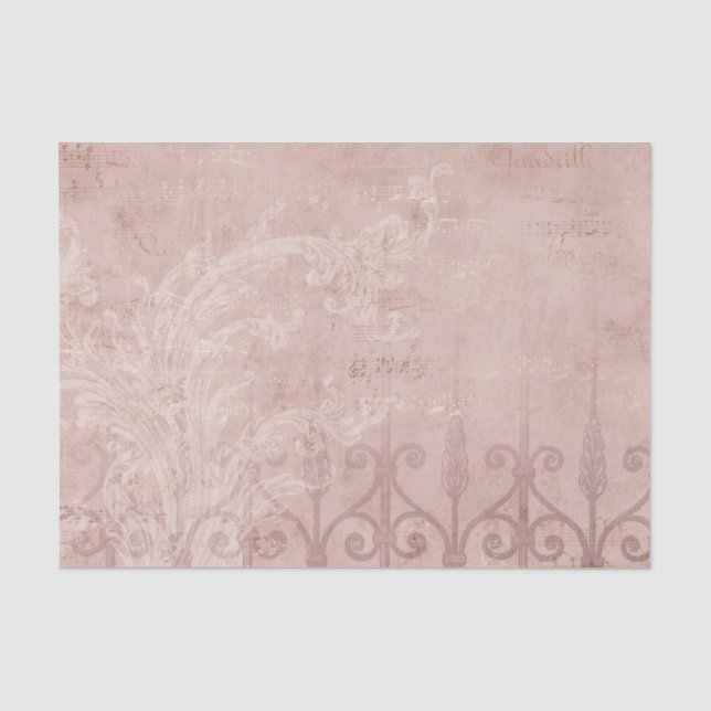 Papel De Seda Arquivo de Vintagem Rosa (Frente )