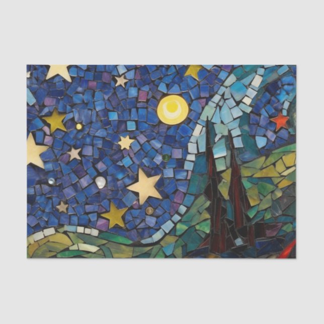 Papel De Seda Arranjo de Desenovelamento de Mosaicos da Noite St (Frente )