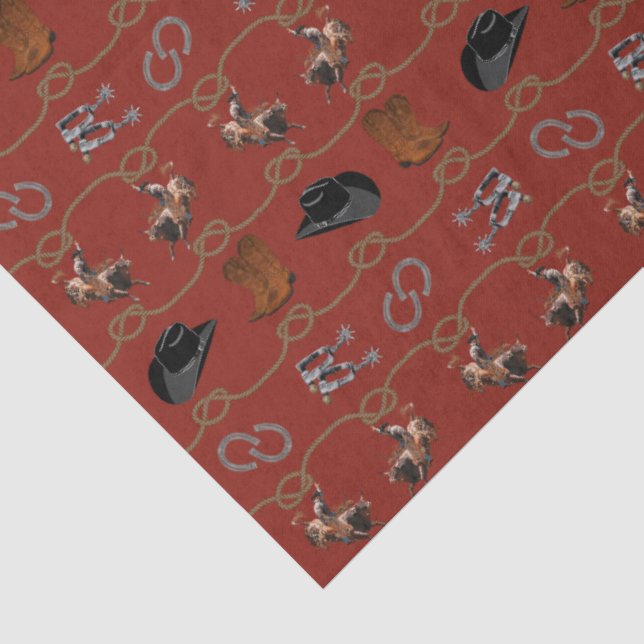 Papel De Seda Arreios de Rodeio Cowboy  (Detalhes)