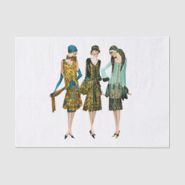 Papel De Seda Art Deco 1920: Mulheres na cidade