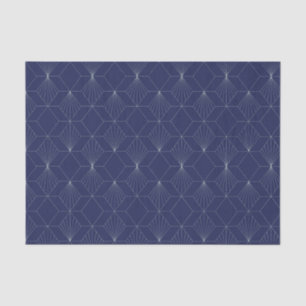 Papel De Seda Art Deco Abstrato Geométrico Padrão Escuro Azul