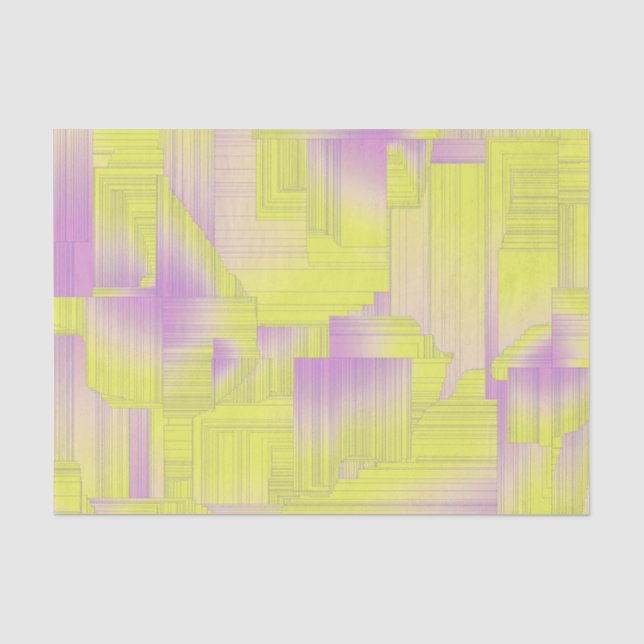 Papel De Seda Art Déco Amarelo (Frente )