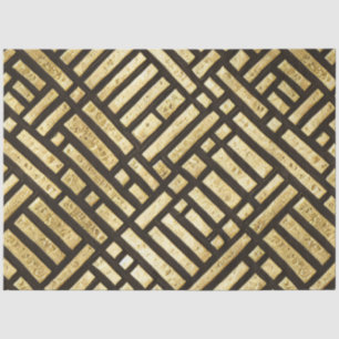 Papel De Seda Art Deco Bares Dourados