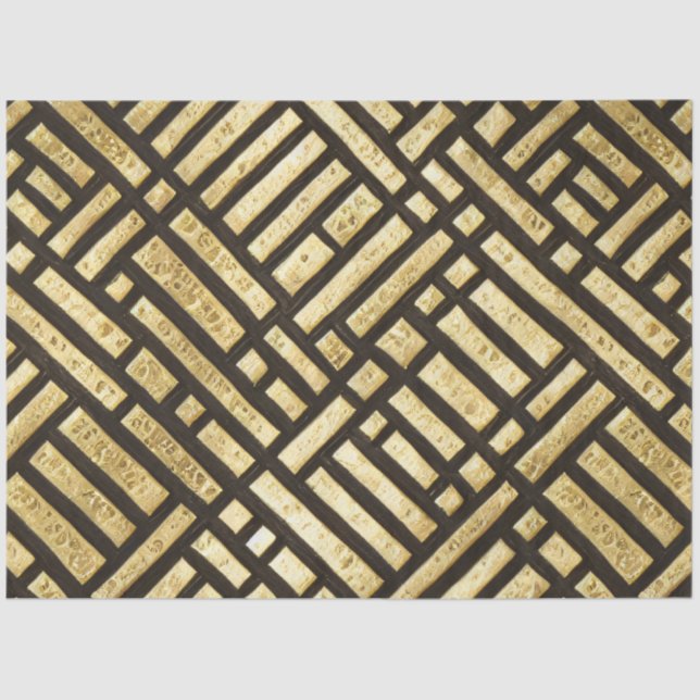 Papel De Seda Art Deco Bares Dourados (Frente )