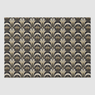 Papel De Seda Art Deco Black e Dourado simétrico