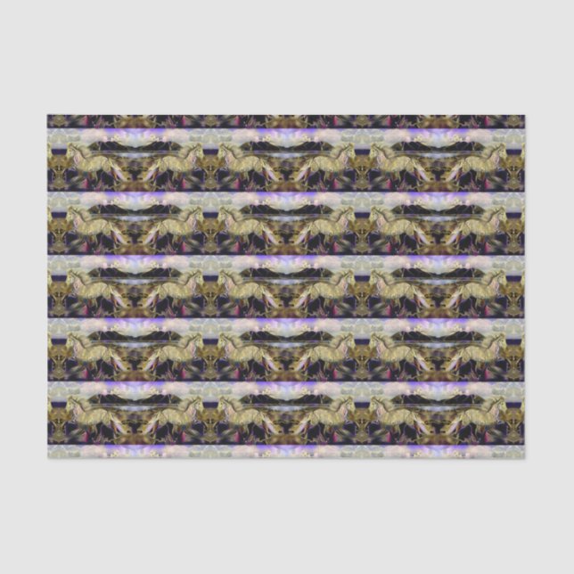 Papel De Seda Art Deco Cavalo Islandês (Frente )