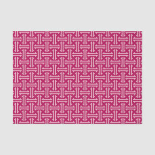 Papel De Seda Art Deco Chinês Fret, Fuchsia Rosa