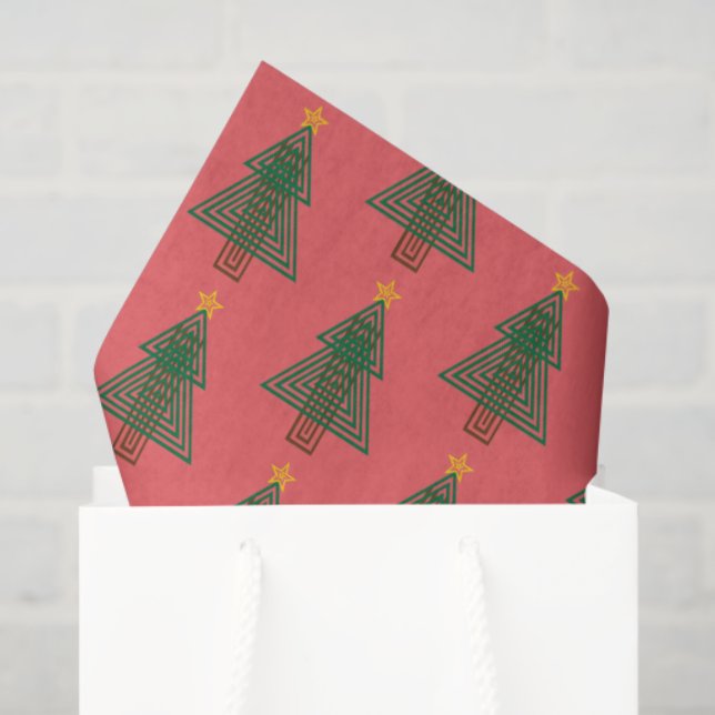 Papel De Seda Art Deco Christmas Tree (Sacola de presentes)
