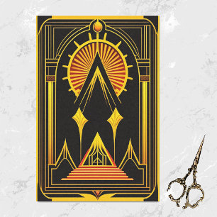 Papel De Seda Art Deco Dourado Black Trabalho de arte