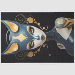 Papel De Seda Art Deco Feline com a Elegance Decoupage