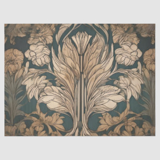 Papel De Seda Art Deco Floral Design