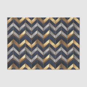 Papel De Seda "Art Deco Luxury Design: Dourado, Prata e Azul