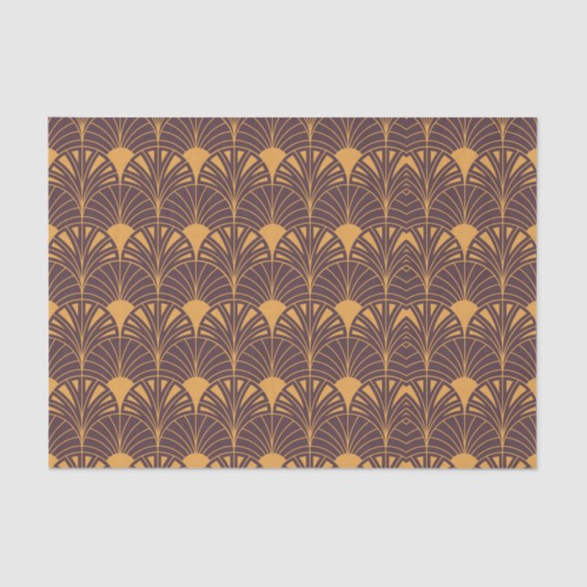Papel De Seda Art Deco pattern with fan-shaped motifs  (Frente )