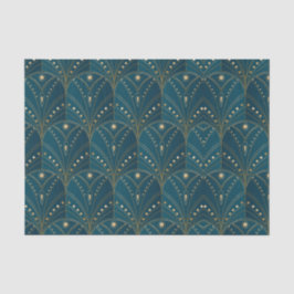Papel De Seda Art Deco pattern with gold geometric shapes