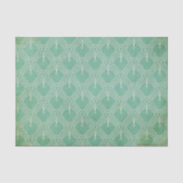 Papel De Seda Art Deco Verde Envelhecido
