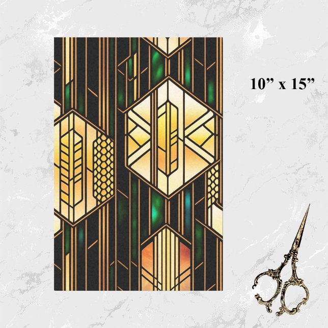 Papel De Seda Art Deco Vidro Dourado Trabalho de arte Pequeno (Criador carregado)