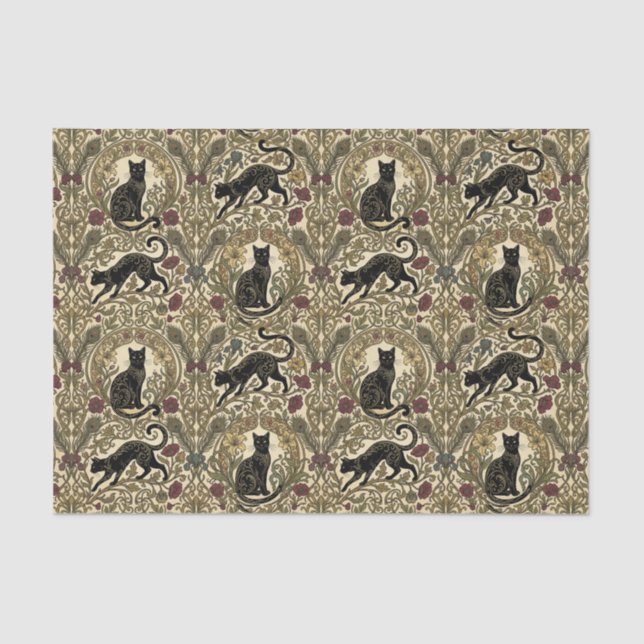 Papel De Seda Art Nouveau Black Cats (Frente )