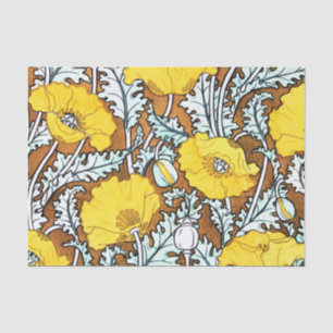 Papel De Seda Art Nouveau: Bonito padrão de papagaios amarelos,