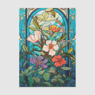 Papel de Seda Art Nouveau com Arco Floral de Vidro
