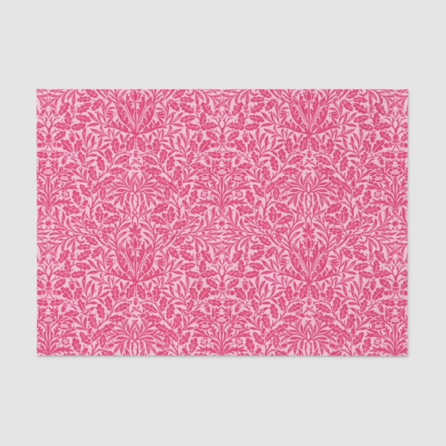 Papel De Seda Art Nouveau Floral Damask, Deep Fuchsia Pink (Frente )