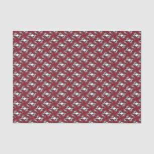 Papel De Seda Art Nouveau Floral, vermelho e rosa preto, design